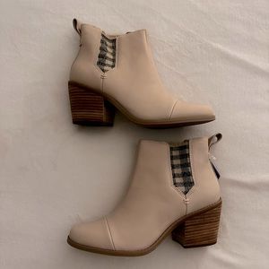 TOMS - Leather & Plaid Ankle Booties